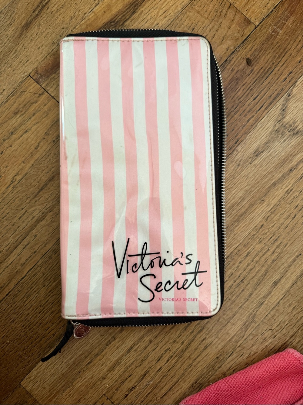 Victoria's Secret Pink & White Striped Zip-Around Wallet - Picture 1 of 4